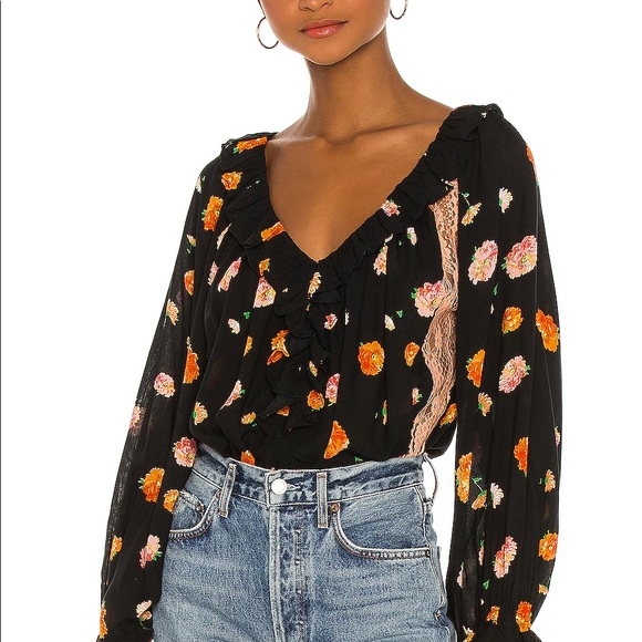 Free People Tops - ❌SOLD❌Free People Poppy Printed Bodysuit Medium
